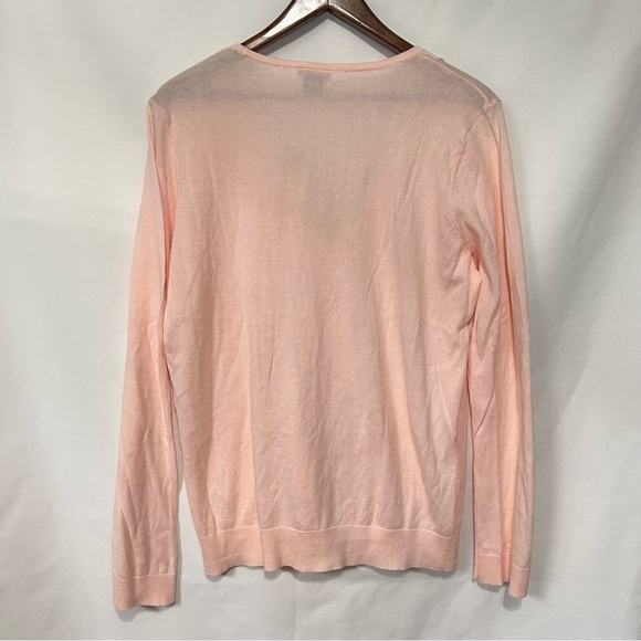 Ann Taylor NWT Pink bottom front with Ruffle Cardigan Size L - Picture 5 of 12